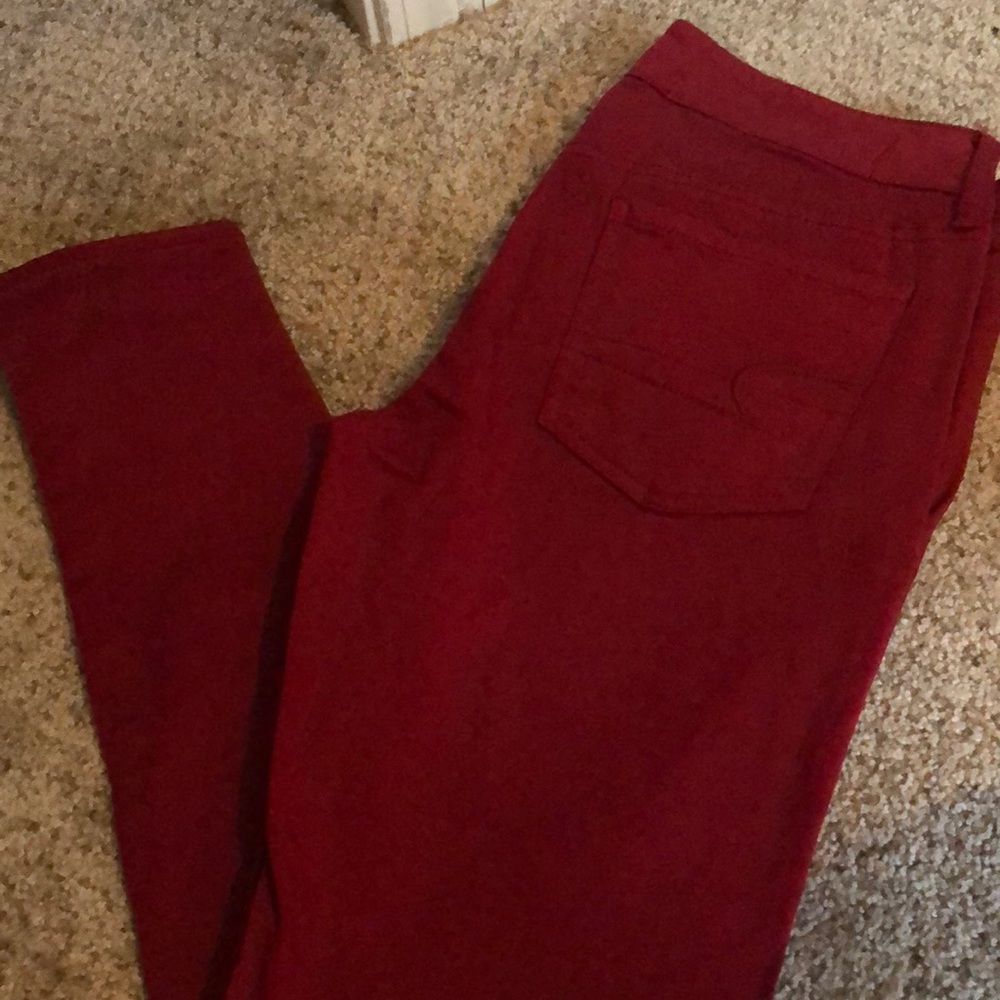 Red American eagle super stretch jegging